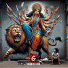 durga maa 2d drawing image