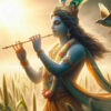 ethereal lord krishna phone wallpaper