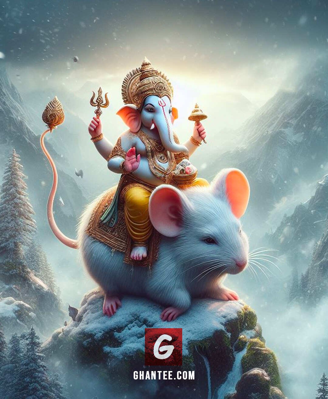 ganpati on his mouse