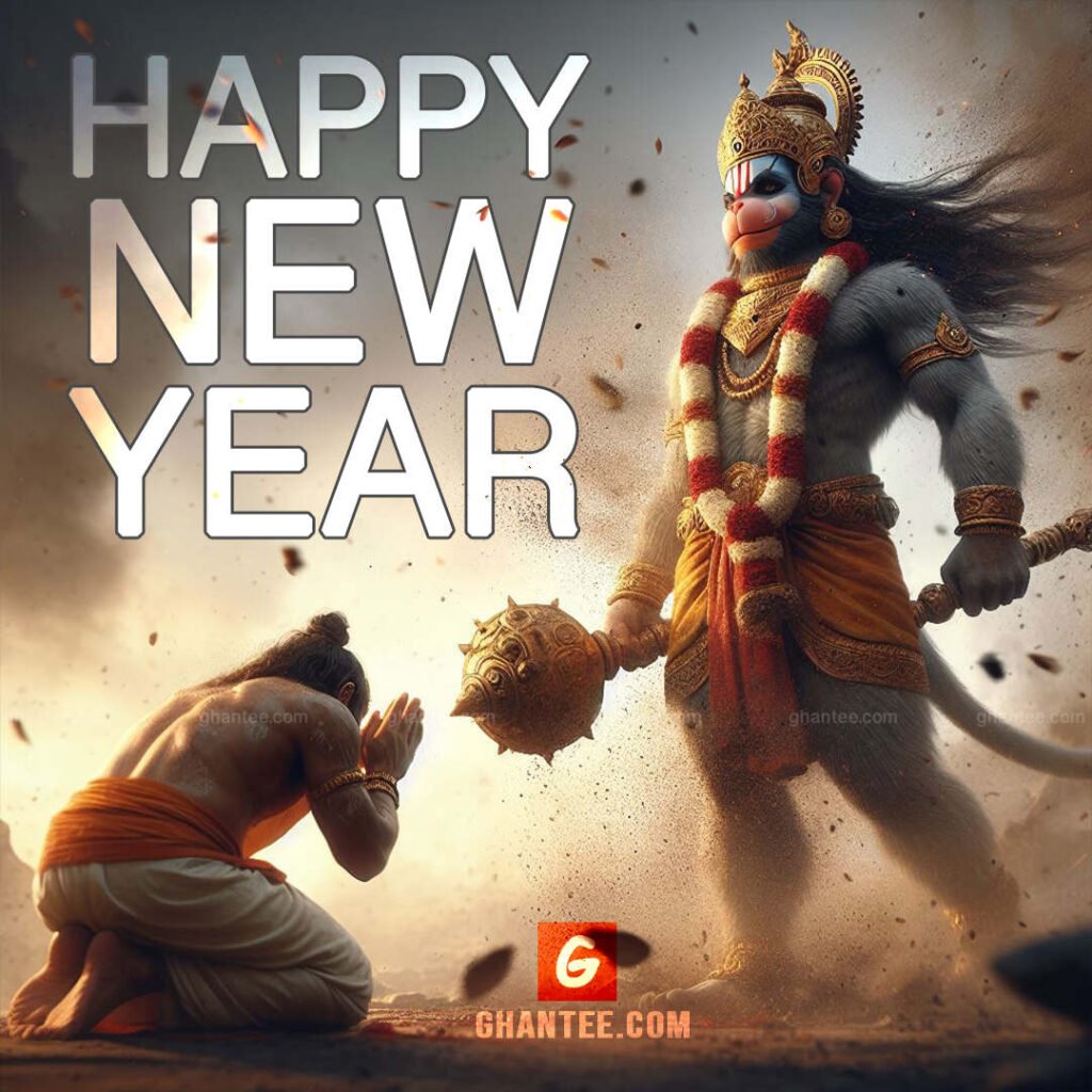 happy new year with god images - bajrangbali morning image