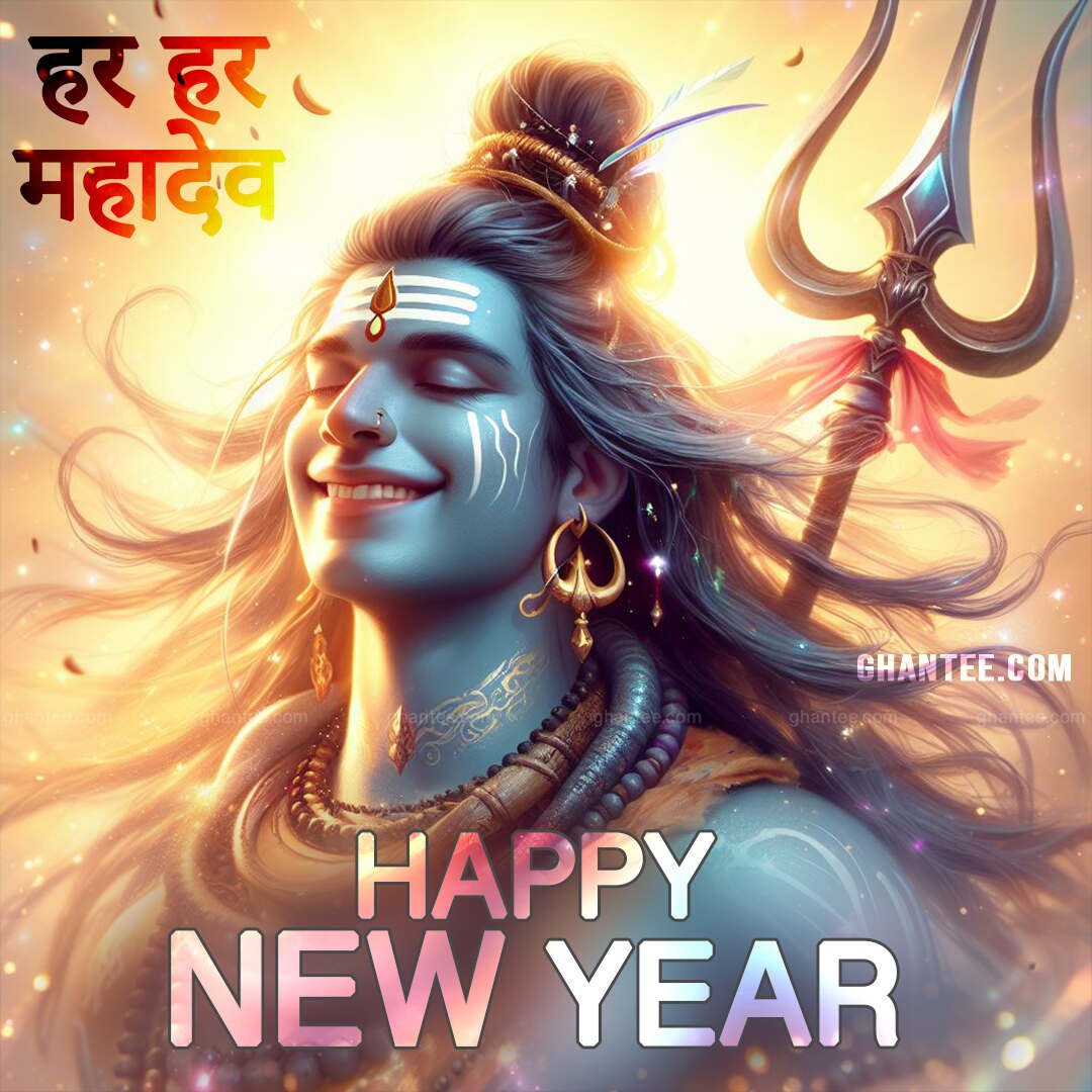 happy new year with god images – har har mahadev