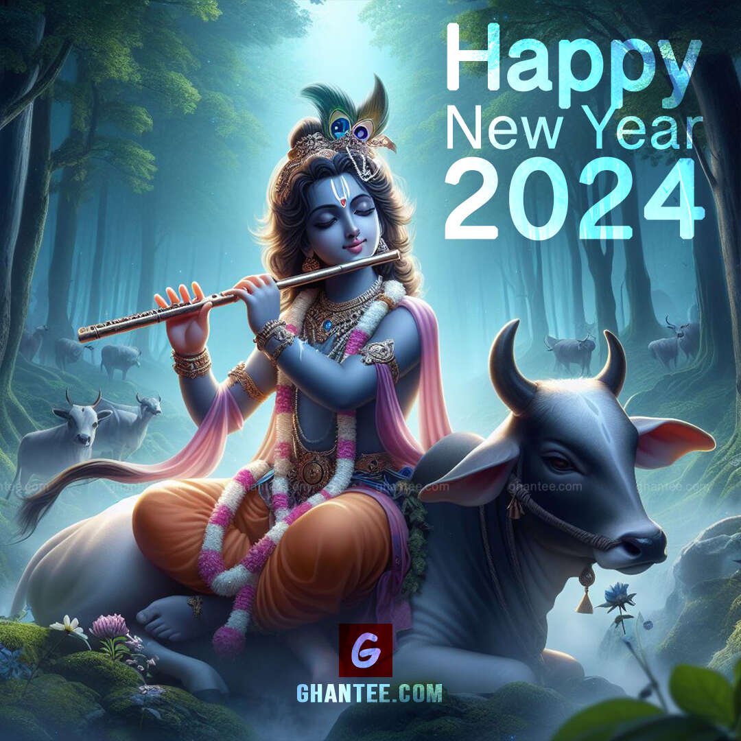 happy new year with god images – krishna