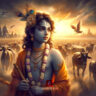 krishna with a cow herd