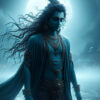 lord krishna mystical night wallpaper