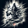 shiva art black and white