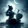 shiva is playing the drum