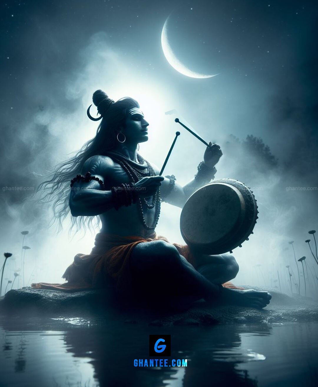 shiva is playing the drum