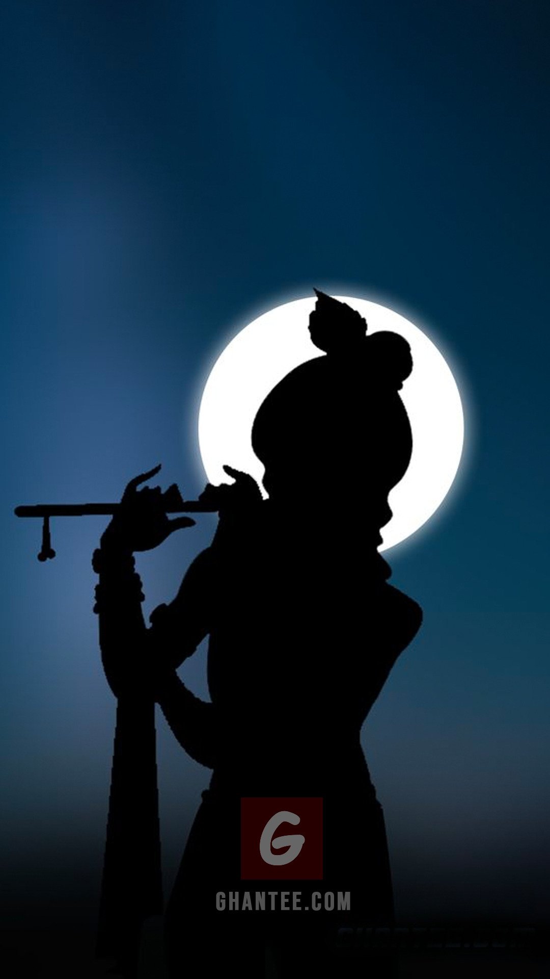 shri krishna silhouette HD phone wallpaper