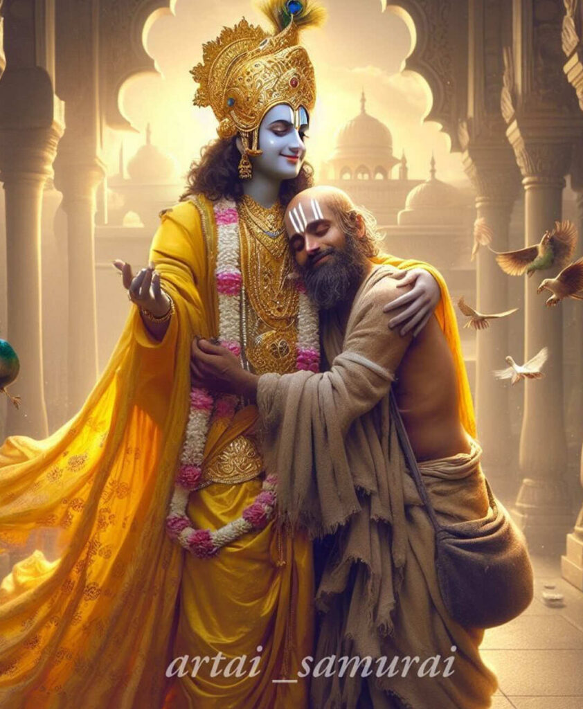 shri krishna with friend sudama