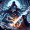 Bholenath shiva and parvati ji in a divine night