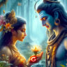 beautiful shiv parvati rainy image
