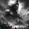 epic mahadev black and white image