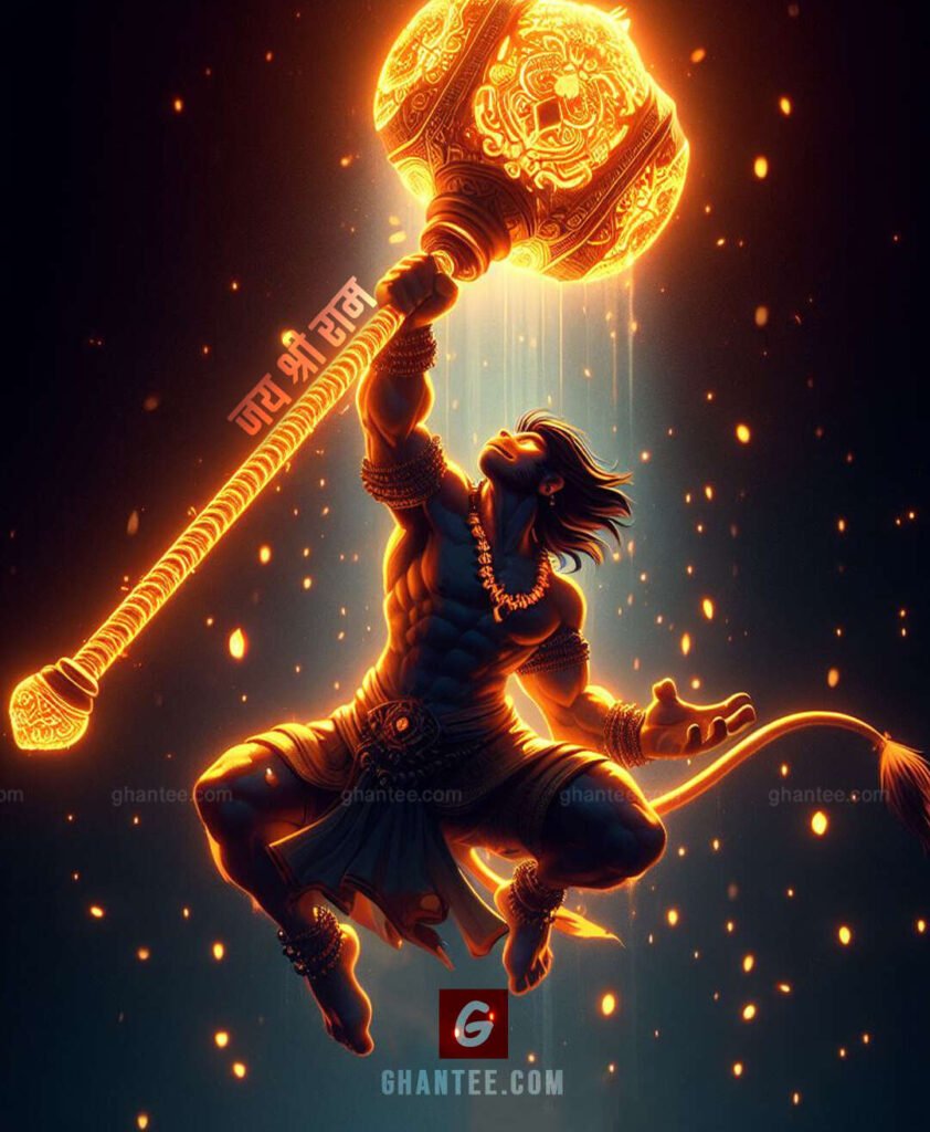 jai shri ram powerful lord hanuman image