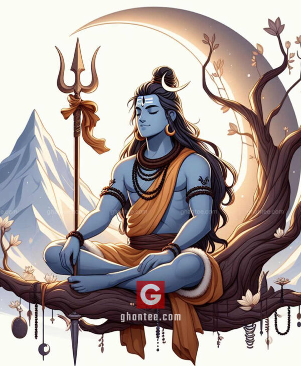 mahadev simple illustration - ghantee