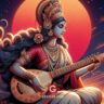 mata saraswati hd night image