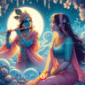 mesmerizing radha krishna paint style image