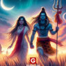 shiv parvati colorful art
