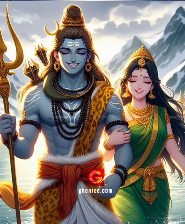 shiv parvati hand in hand - ghantee