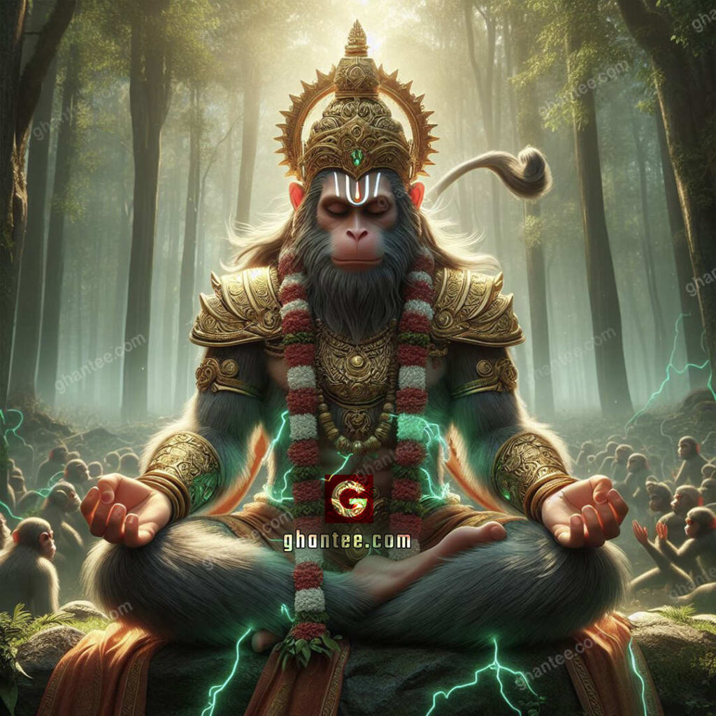 hanuman ji powerful meditation image - ghantee