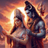 shiv shakti red shivratri image