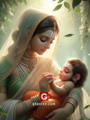 bal hanuman with mata anjana 8k