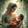bal hanuman with mata anjana 8k