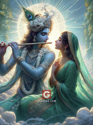 radha krishna ethereal green image