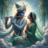 radha krishna ethereal green image