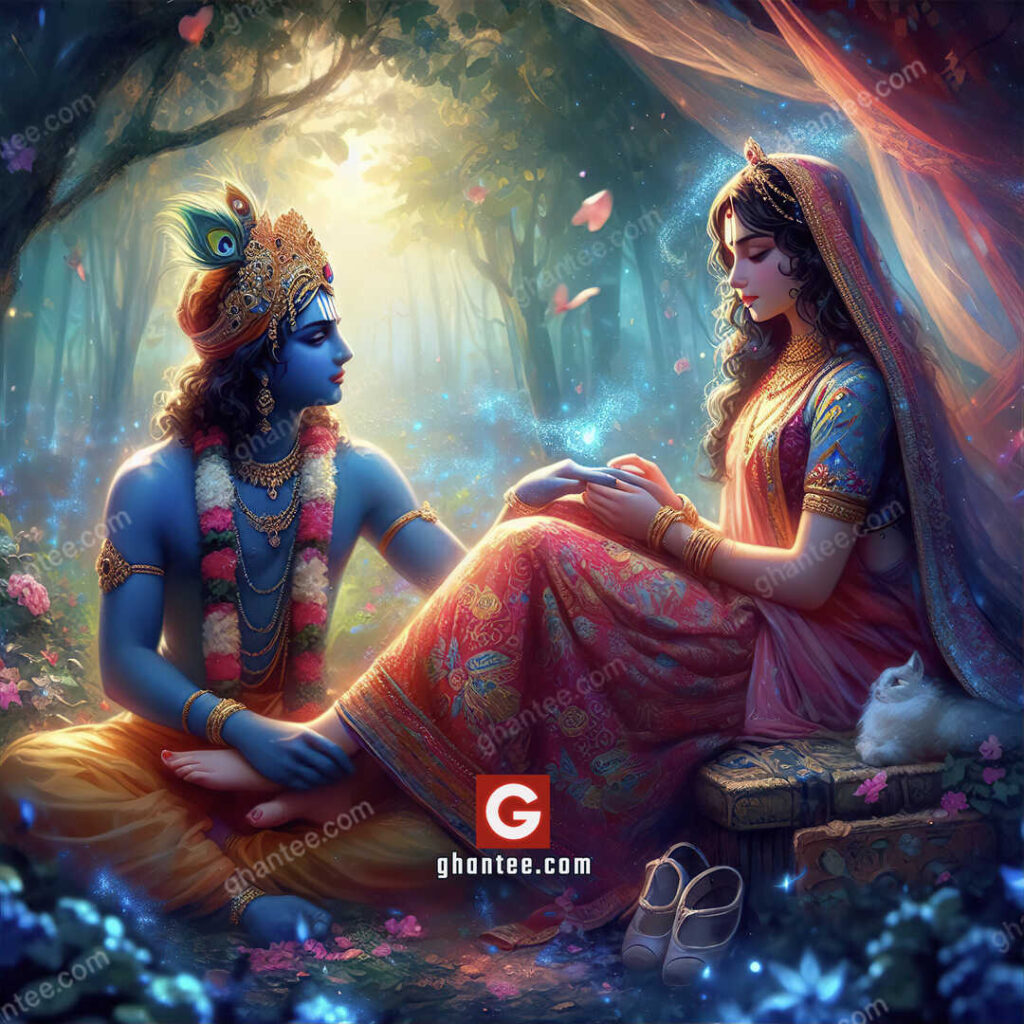 devotional love radhakrishna 8k image