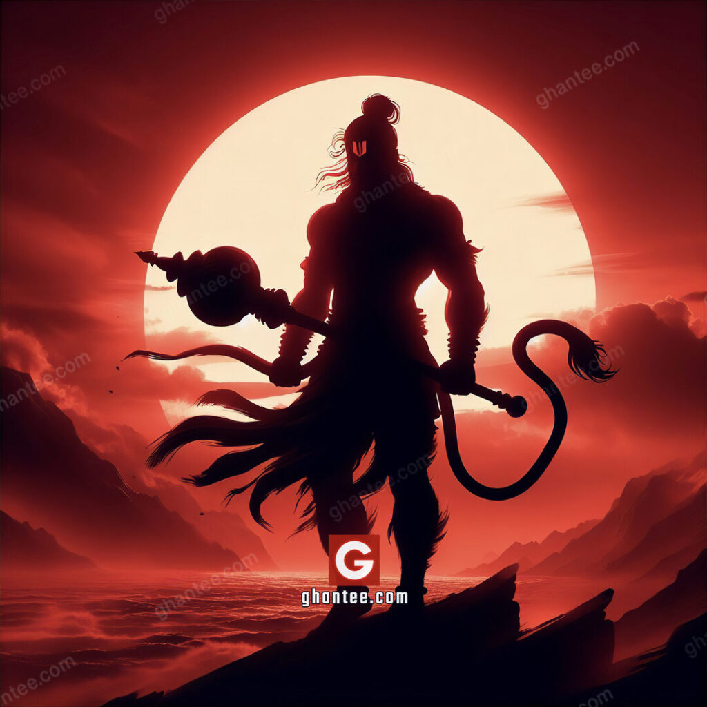 lord hanuman minimalist silhouette wallpaper
