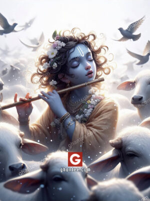 lord krishna 8k wallpaper image