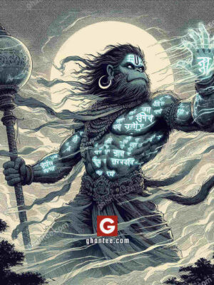 powerful lord hanuman 8k sketch image