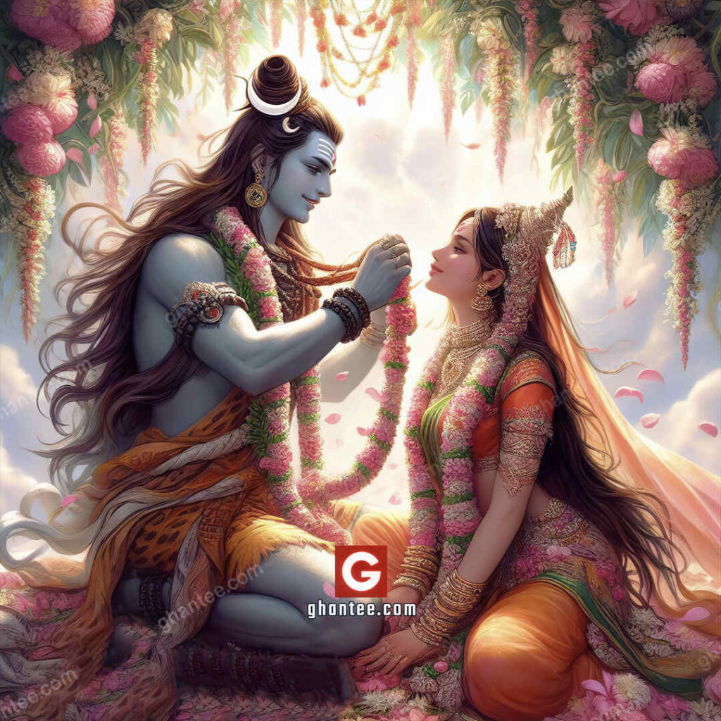 shiv parvati vivaah beautiful 8k image