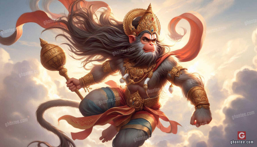 flying hanuman laptop wallpaper