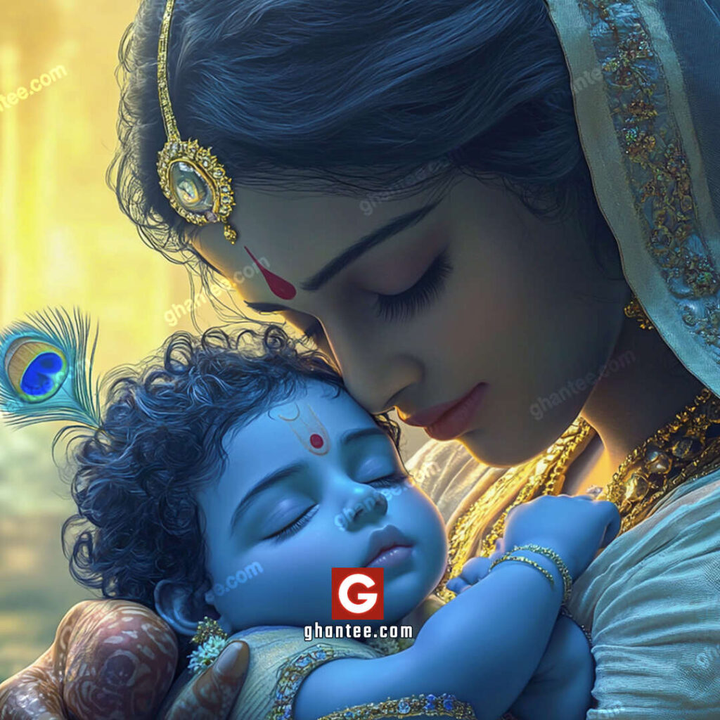 8k krishna janmashtami image with mother yashoda copy