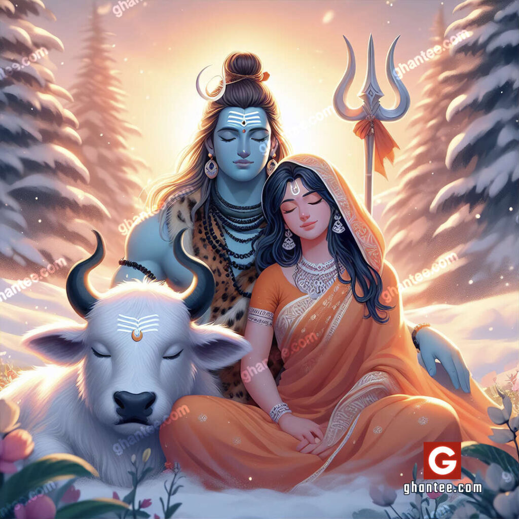 shiv parvati nandi beautiful HD image