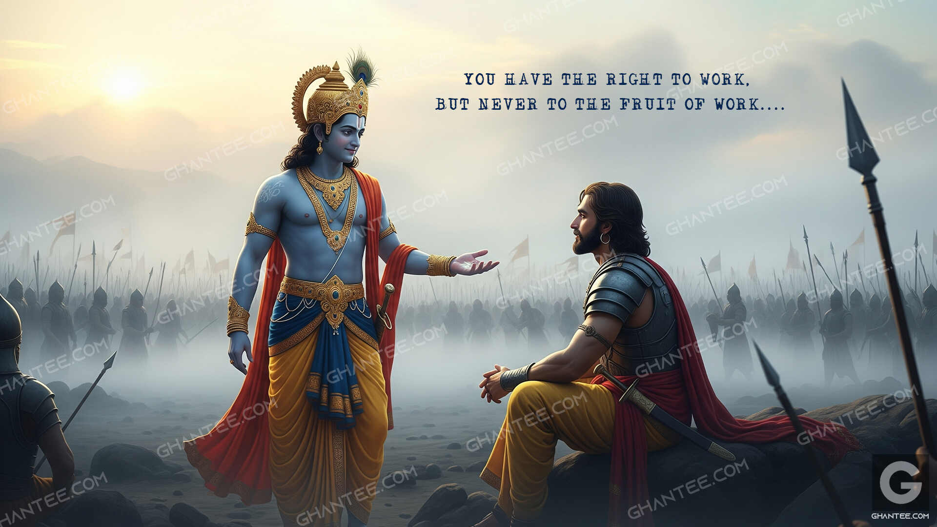 Bhagavad Gita Krishna Quote Wallpaper HD Digital Download For Desktop 