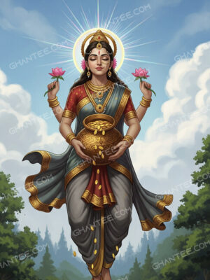 mata lakshmi 4k phone wallpaper