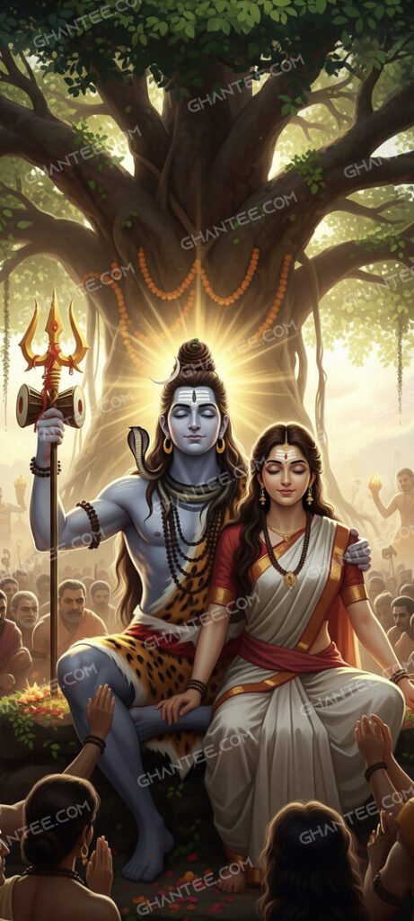 Divine shiv shakti 4k mobile wallpaper