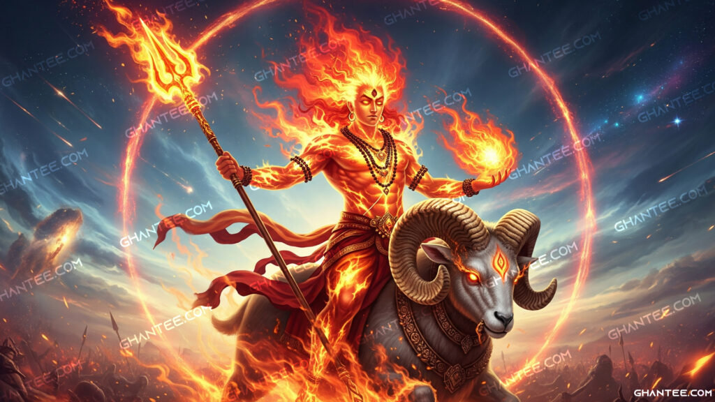 Agni Dev Digital Wallpaper