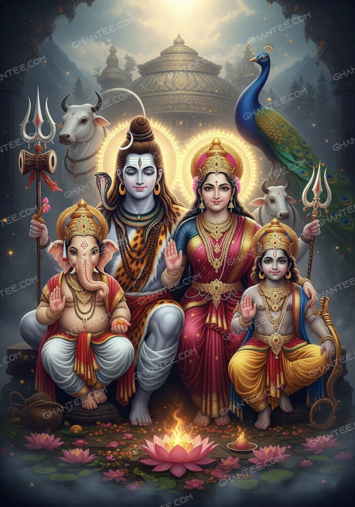 Shiv Parivar Digital Image Download Shiva Family Photo HD Shiva 
