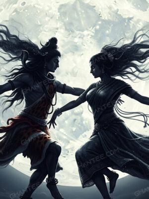 Shiv Shakti dancing wallpaper 8k