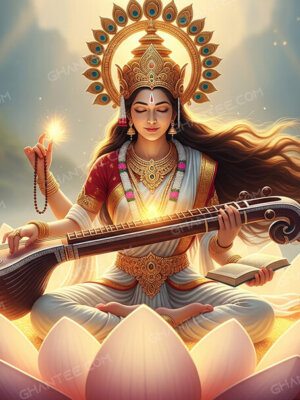 mata saraswati 8k wallpaper