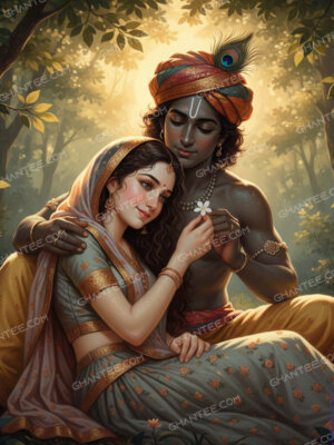 radha krishna love 8k print ready image