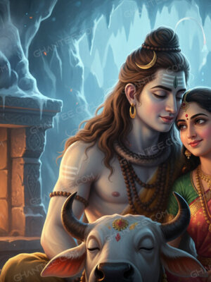 shiv parvati nandi 4k laptop wallpaper