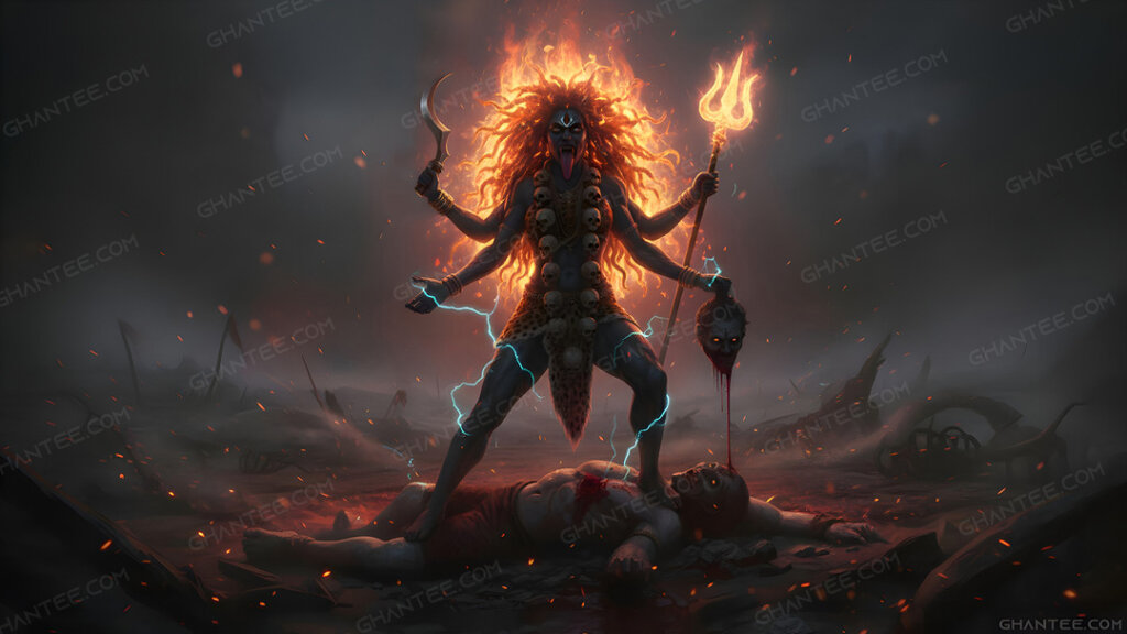 Maa chamunda powerful 8k desktop wallpaper