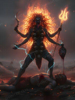 Maa chamunda powerful 8k desktop wallpaper