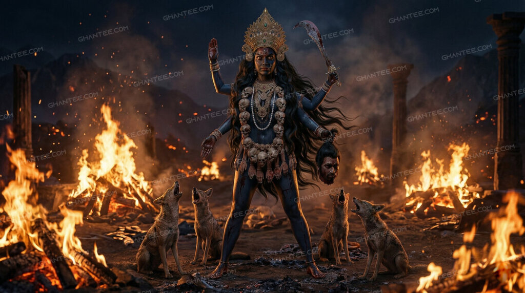 Dakshin Kali print ready pc wallpaper