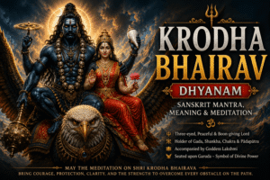 Krodha Bhairava Dhyanam – Shri Krodha Bhairav with Lakshmi seated on Garuda