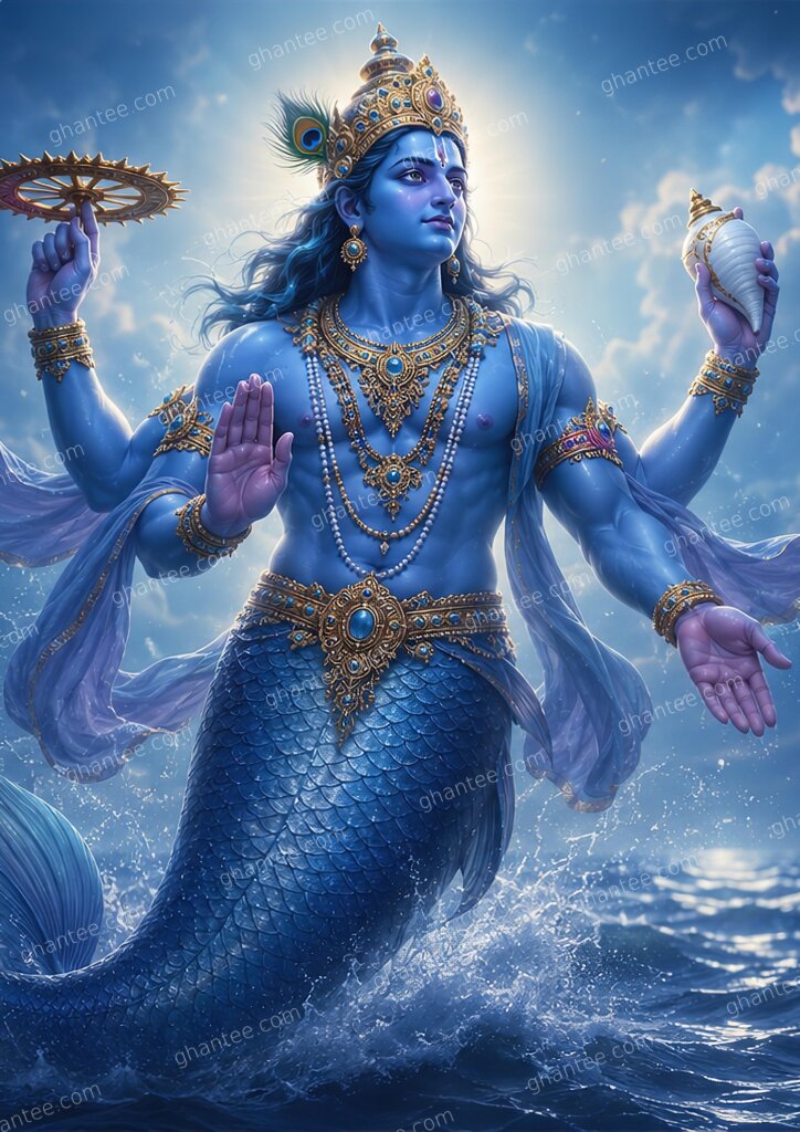 Matsya Avatar Wallpaper HD 4K — A2 Print (Print Ready)
